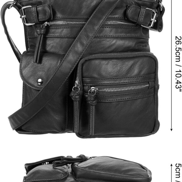 Crossbody Bags for Women, PU Leather Multi Pocket with Adjustable Straps Women S - Picture 2 of 6